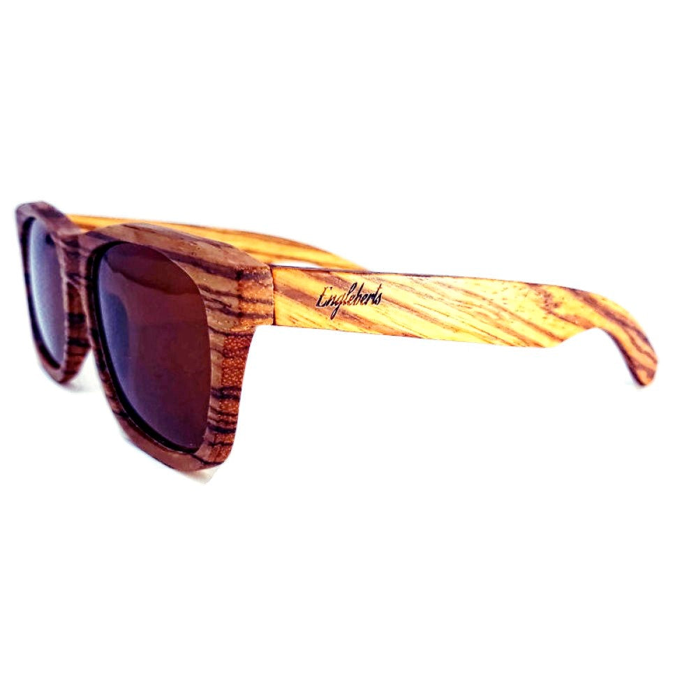 Cinnamon Swirl Skateboard Wood sunglasses with polarized lenses, showcasing unique wood grain and stylish design.