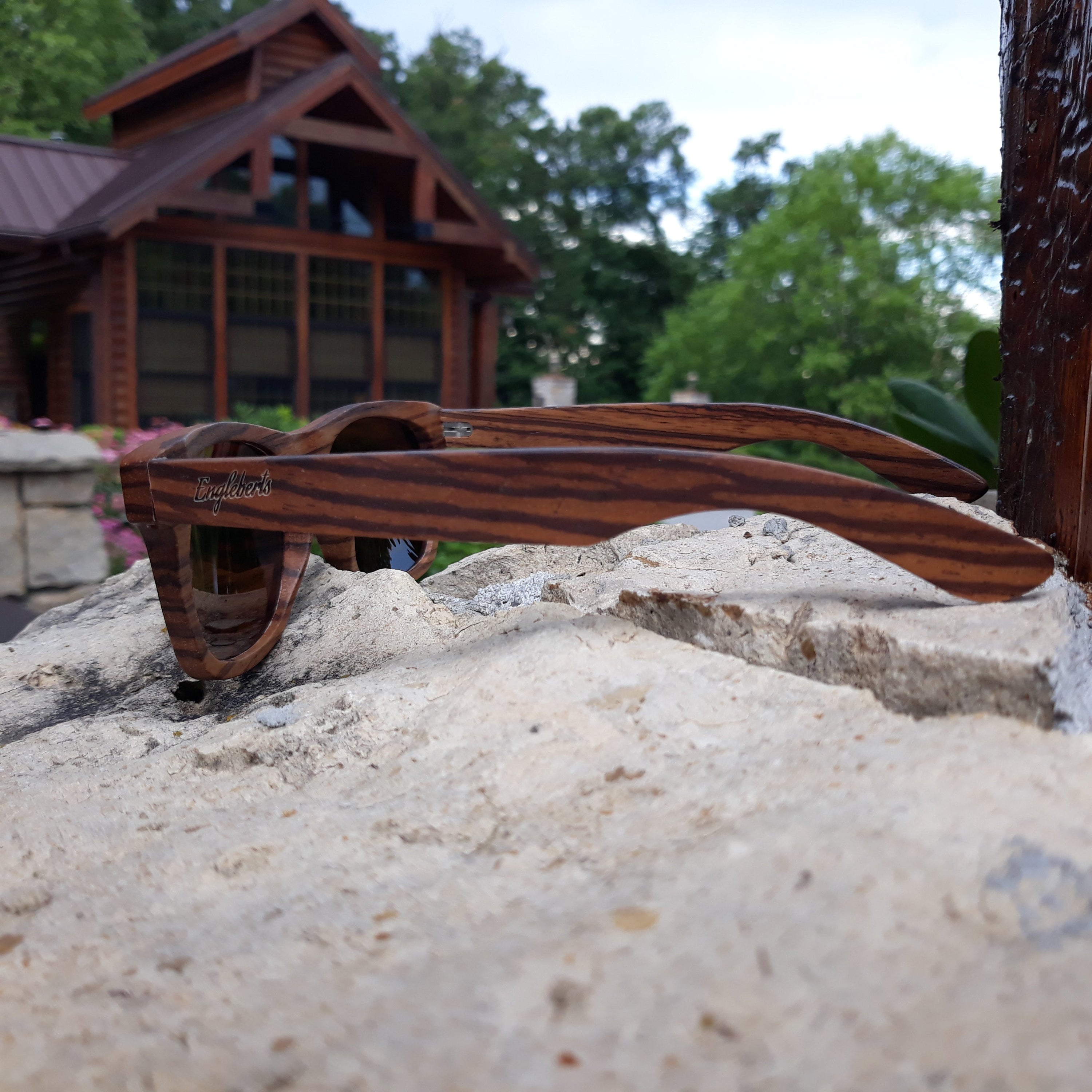 Cinnamon Swirl Skateboard Wood sunglasses with polarized lenses, showcasing unique wood grain and stylish design.