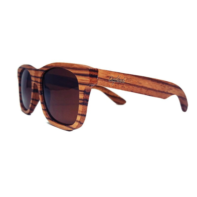 Cinnamon Swirl Skateboard Wood sunglasses with polarized lenses, showcasing unique wood grain and stylish design.