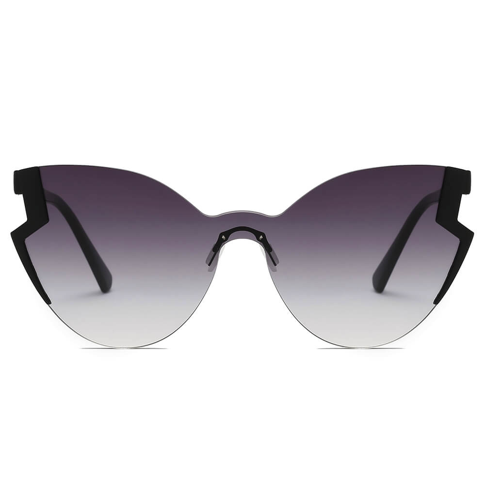 DECATUR Women Fashion Oversize Cat Eye Sunglasses with polycarbonate lenses, stylish design, and UV protection.