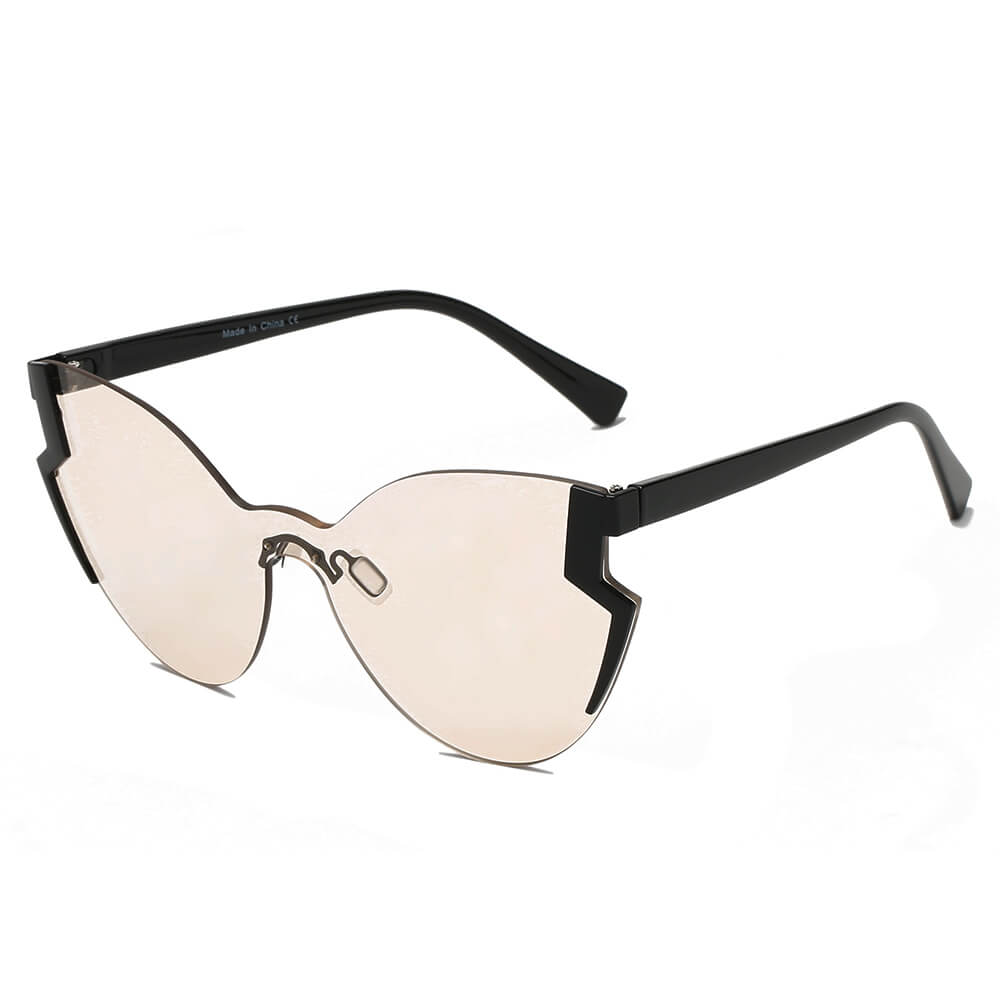 DECATUR Women Fashion Oversize Cat Eye Sunglasses with polycarbonate lenses, stylish design, and UV protection.