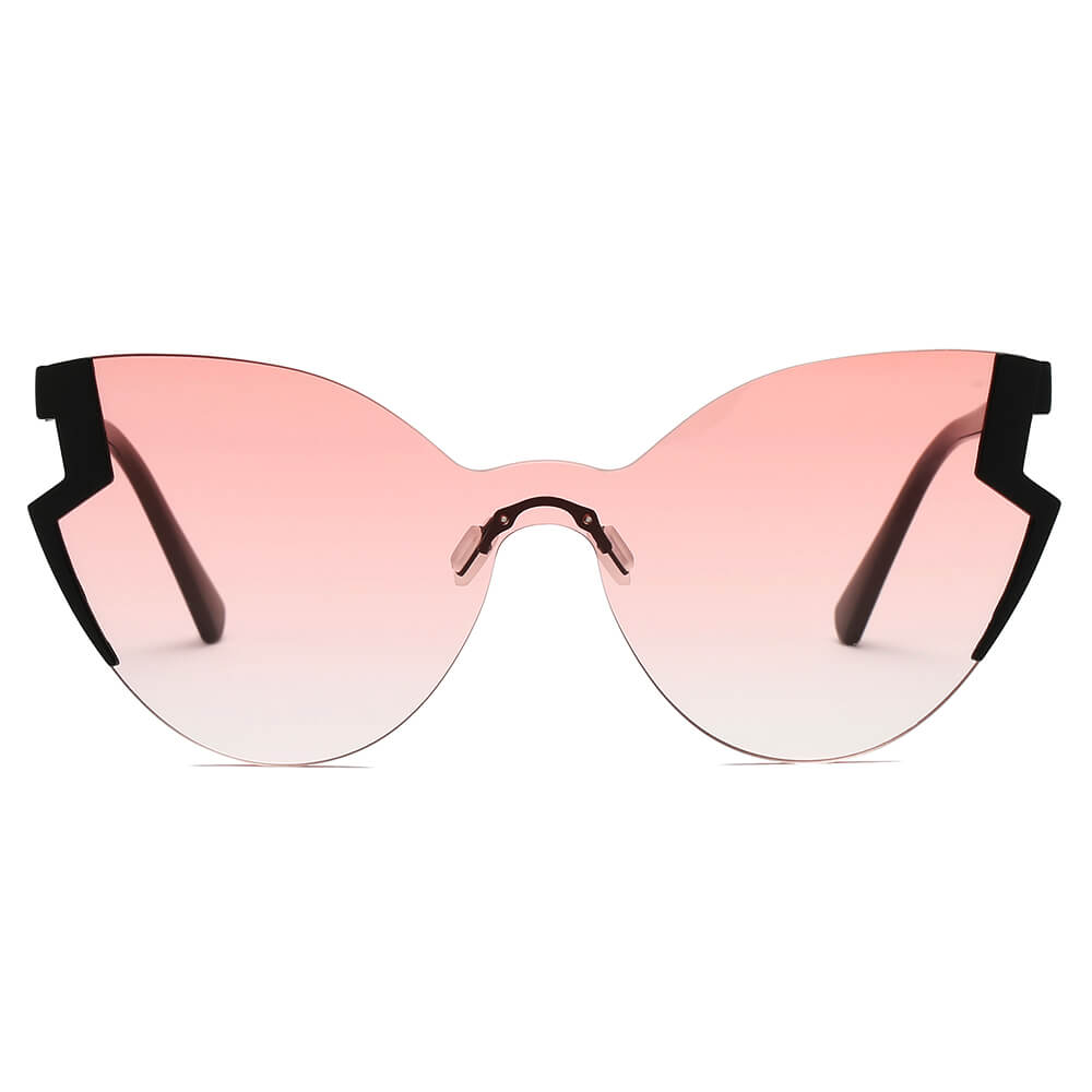 DECATUR Women Fashion Oversize Cat Eye Sunglasses with polycarbonate lenses, stylish design, and UV protection.