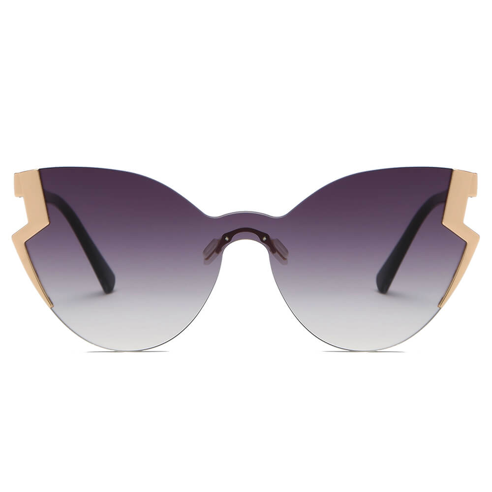 DECATUR Women Fashion Oversize Cat Eye Sunglasses with polycarbonate lenses, stylish design, and UV protection.