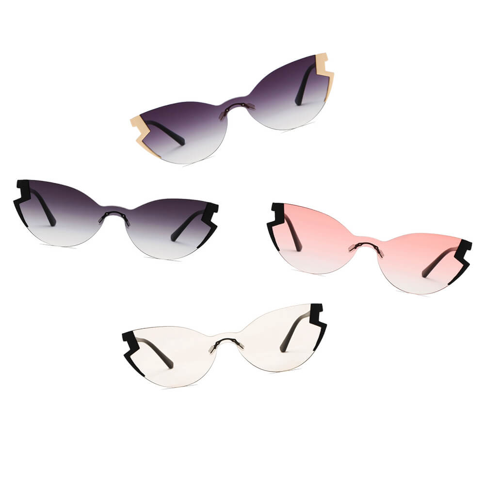 DECATUR Women Fashion Oversize Cat Eye Sunglasses with polycarbonate lenses, stylish design, and UV protection.