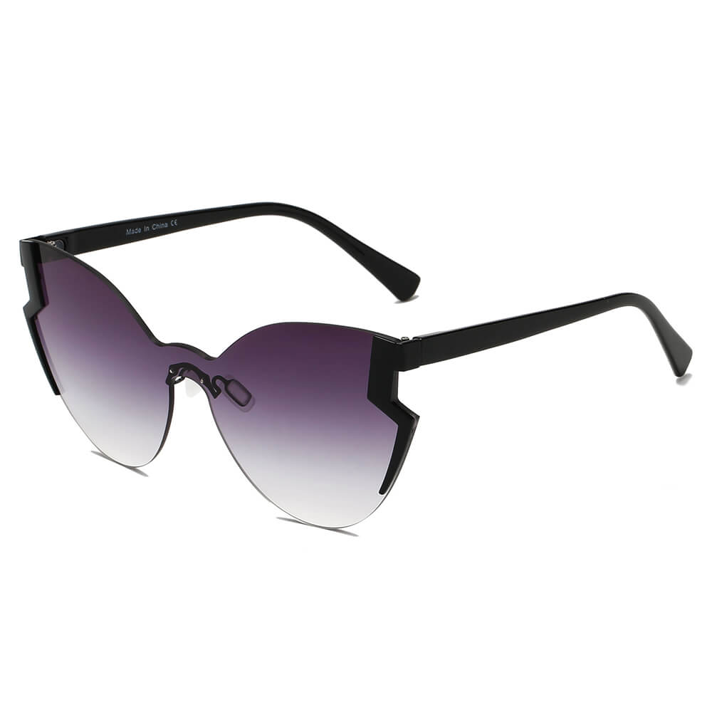 DECATUR Women Fashion Oversize Cat Eye Sunglasses with polycarbonate lenses, stylish design, and UV protection.