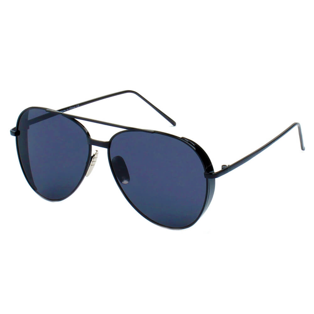 DELAN Premium Mirrored Lens Oversize Aviator Sunglasses with thick rims and lustrous metal frame, showcasing colorful mirrored lenses.