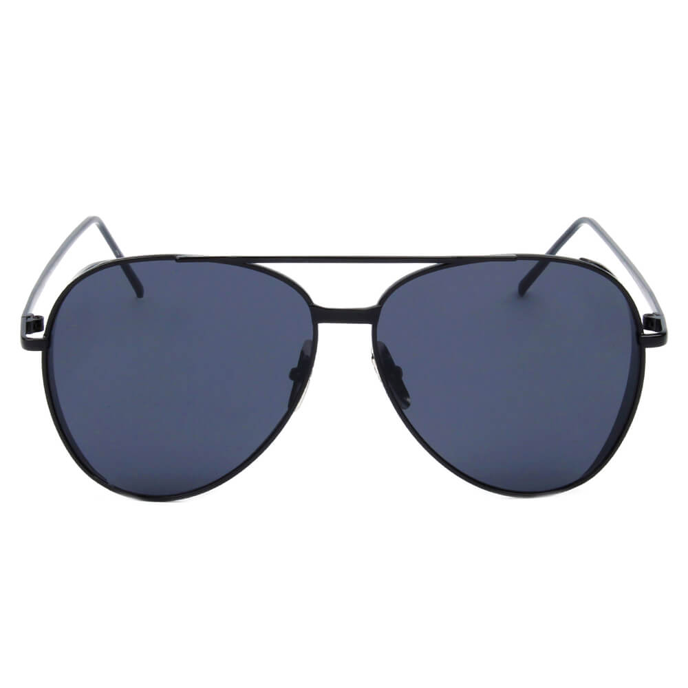 DELAN Premium Mirrored Lens Oversize Aviator Sunglasses with thick rims and lustrous metal frame, showcasing colorful mirrored lenses.