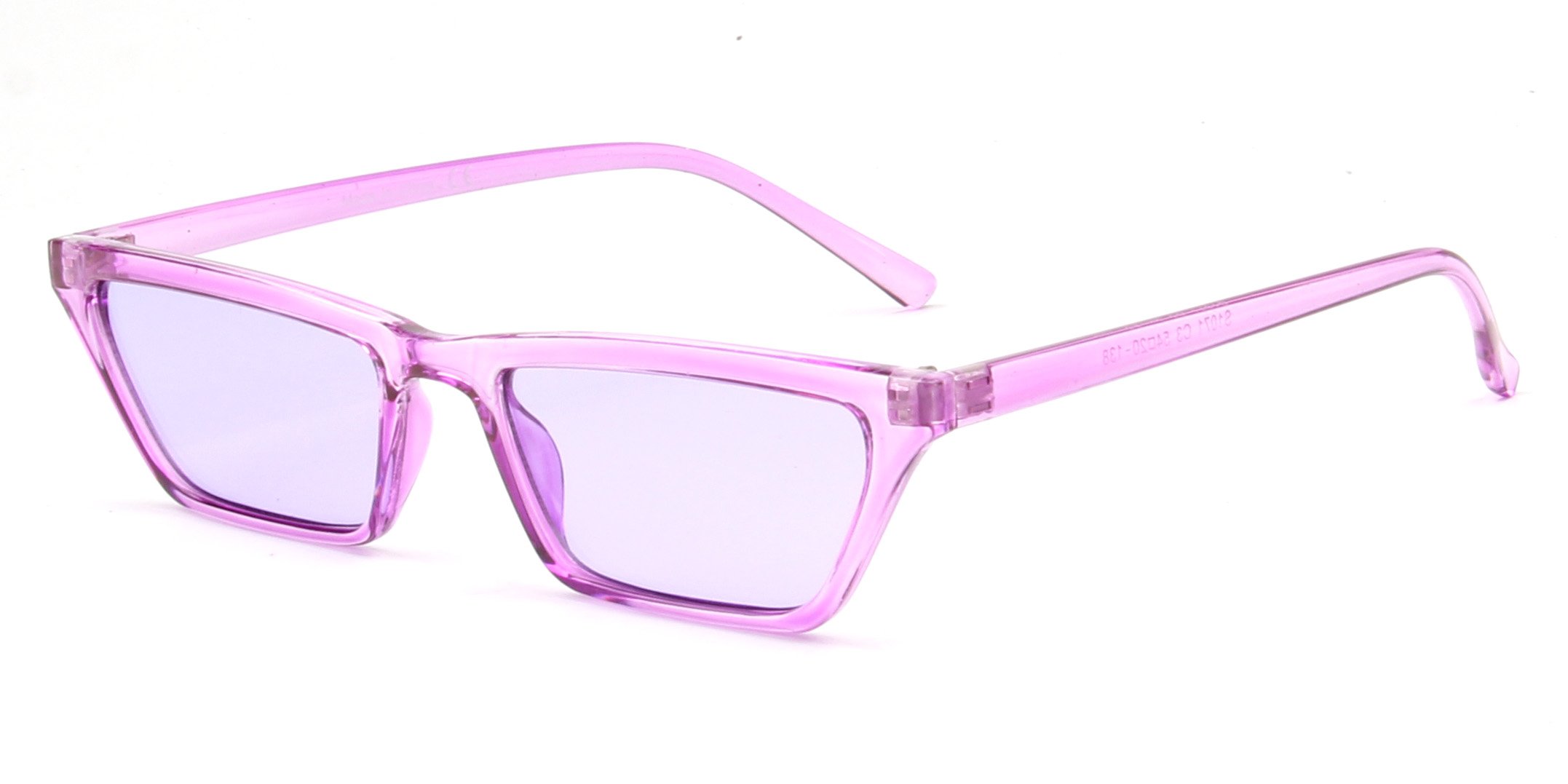 Dhara Retro Vintage Slim Square Cat Eye Women Fashion Sunglasses with plastic frame and UV protection lenses.