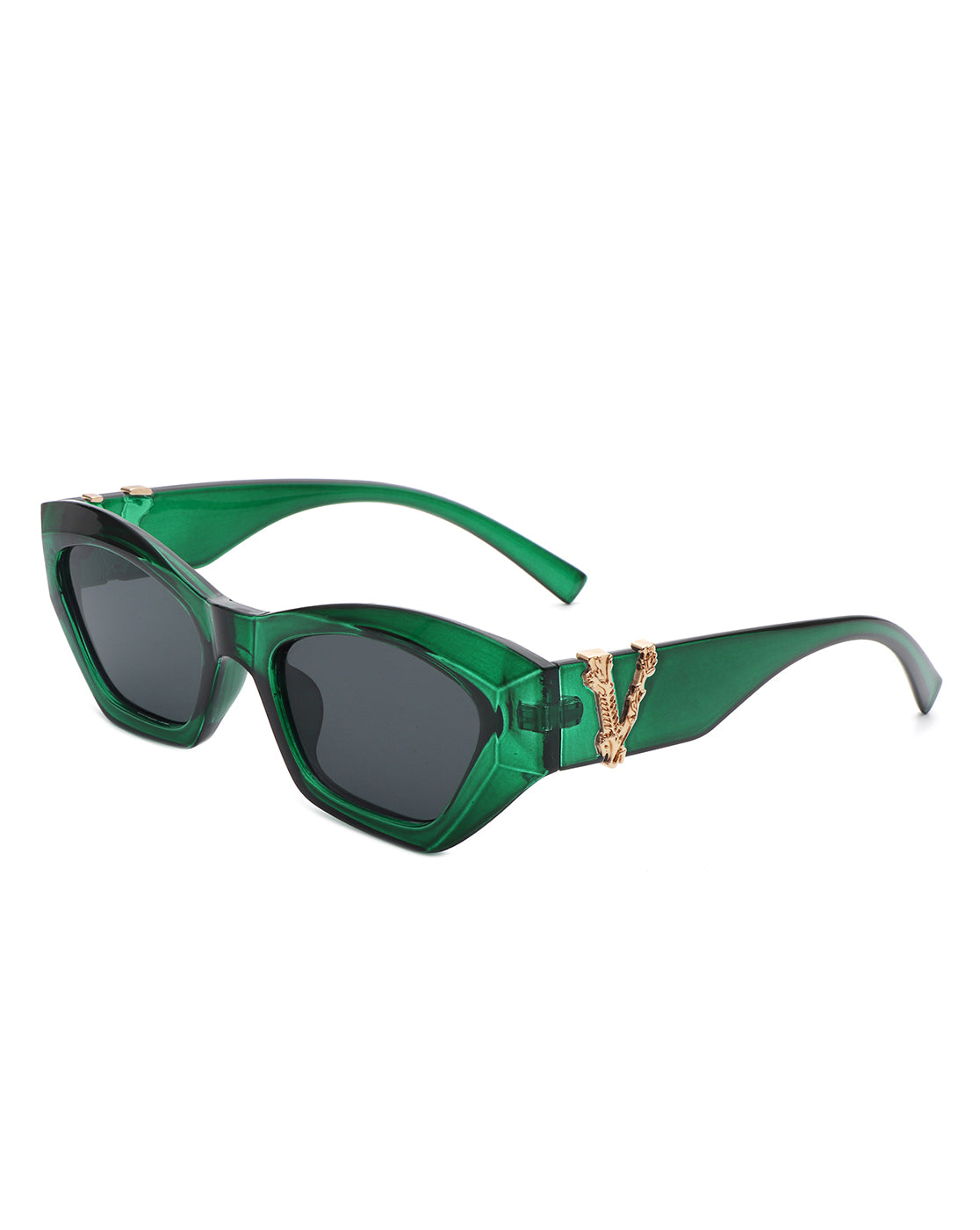 Elandra Retro Square Cat Eye Women's Fashion Sunglasses with stylish upswept edges and protective polycarbonate lenses.