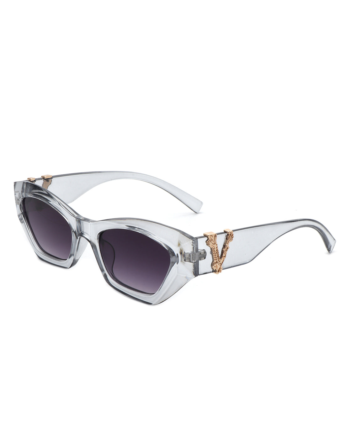 Elandra Retro Square Cat Eye Women's Fashion Sunglasses with stylish upswept edges and protective polycarbonate lenses.