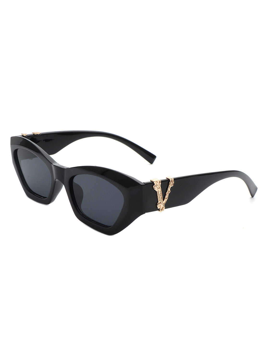 Elandra Retro Square Cat Eye Women's Fashion Sunglasses with stylish upswept edges and protective polycarbonate lenses.