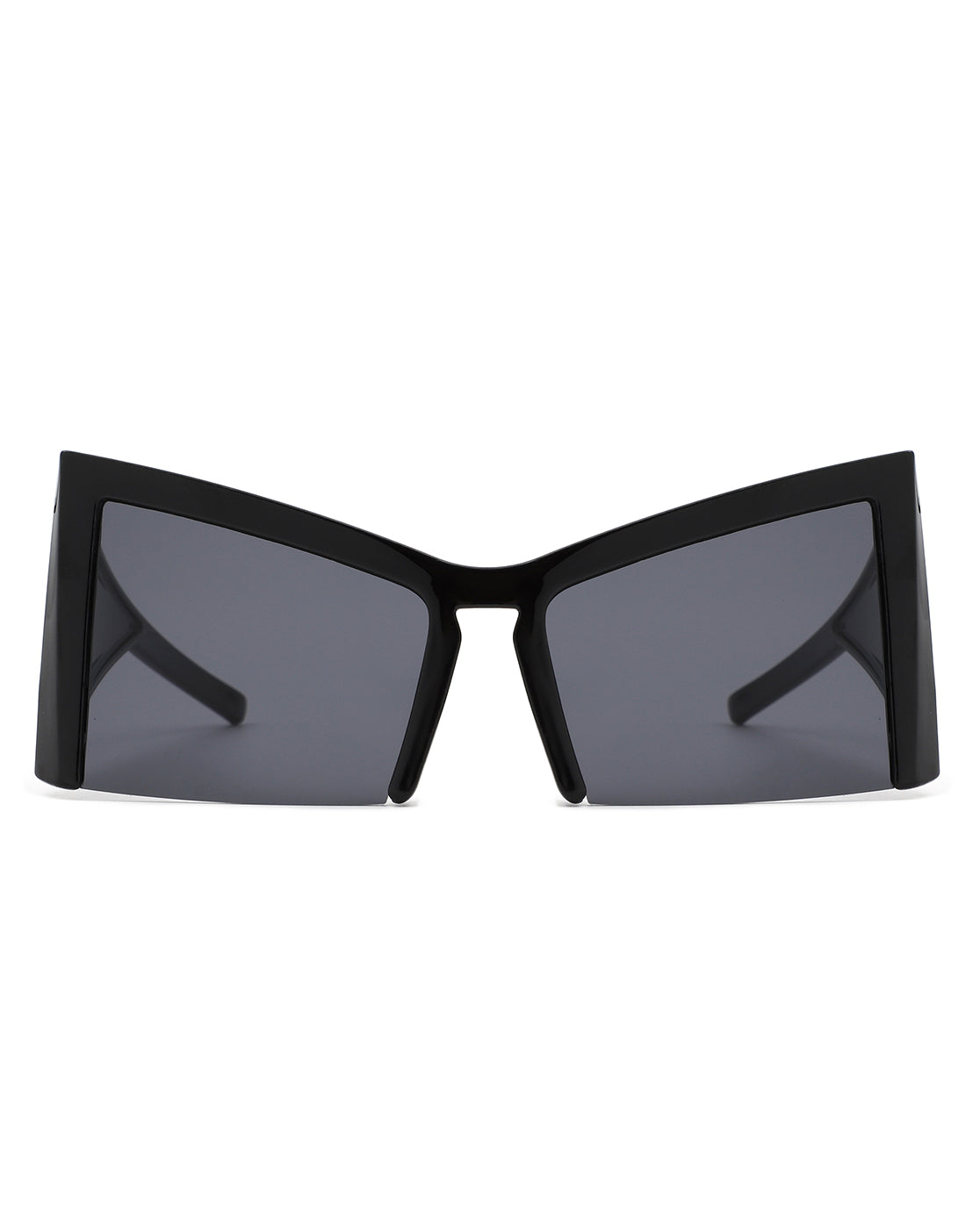 Elyndor oversized geometric square semi-rimless cat eye sunglasses with stylish design and protective lenses.