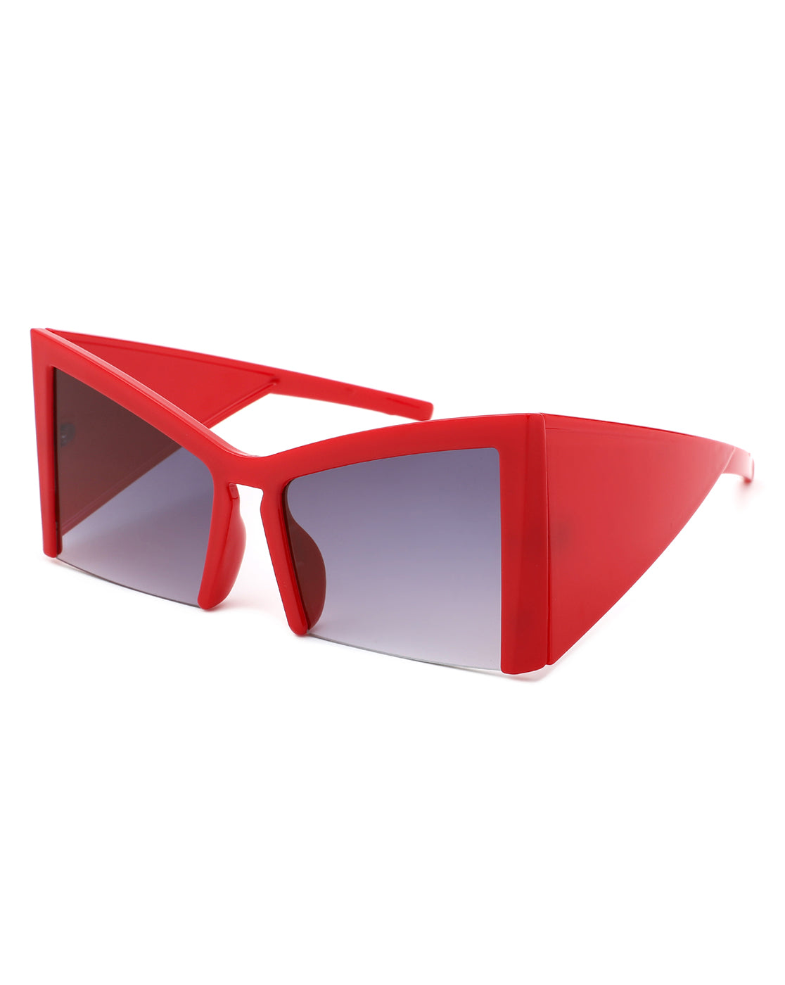 Elyndor oversized geometric square semi-rimless cat eye sunglasses with stylish design and protective lenses.