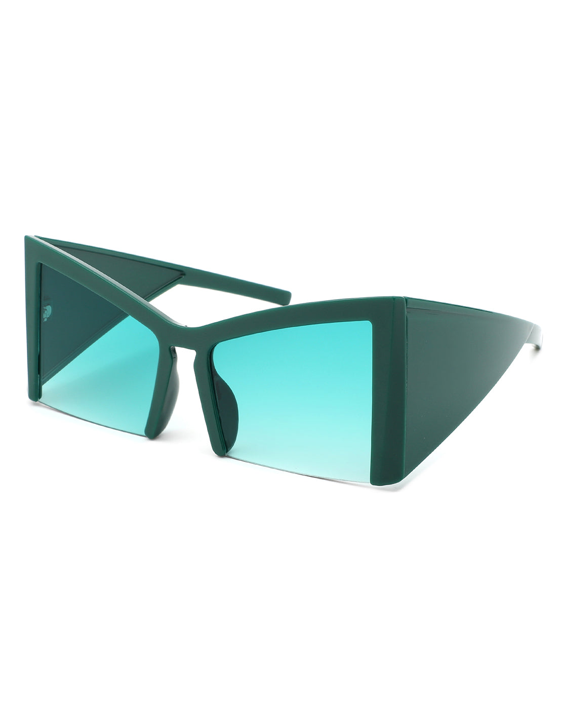 Elyndor oversized geometric square semi-rimless cat eye sunglasses with stylish design and protective lenses.