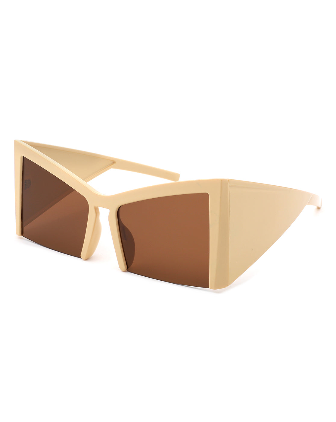 Elyndor oversized geometric square semi-rimless cat eye sunglasses with stylish design and protective lenses.