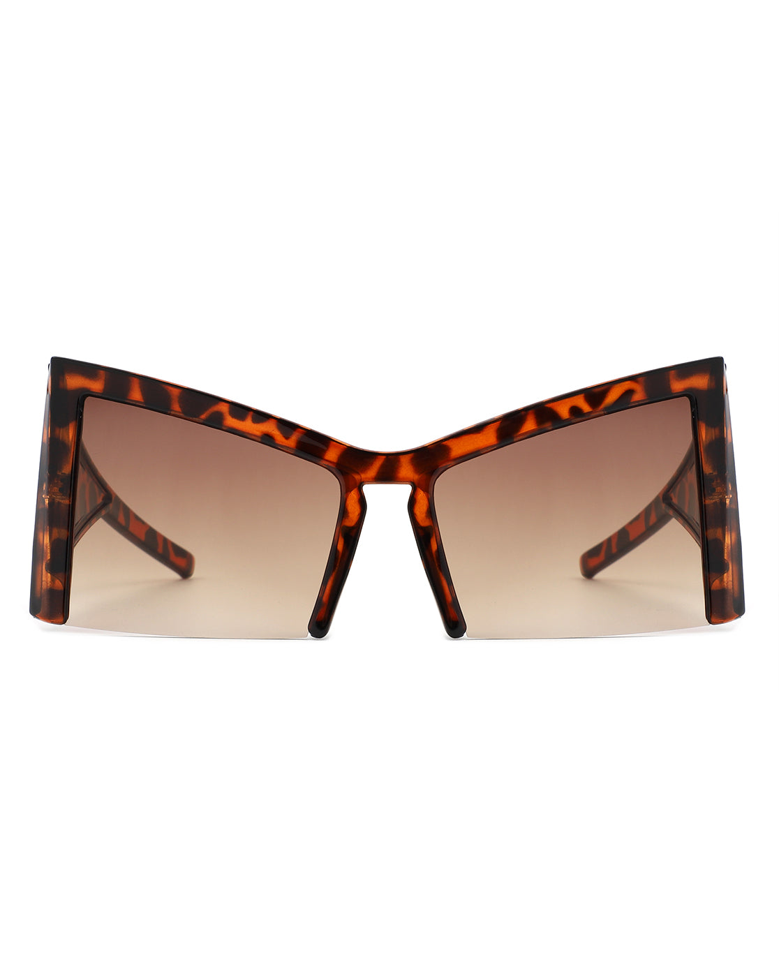 Elyndor oversized geometric square semi-rimless cat eye sunglasses with stylish design and protective lenses.