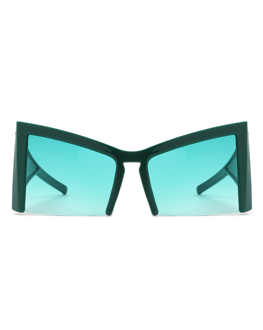 Elyndor oversized geometric square semi-rimless cat eye sunglasses with stylish design and protective lenses.