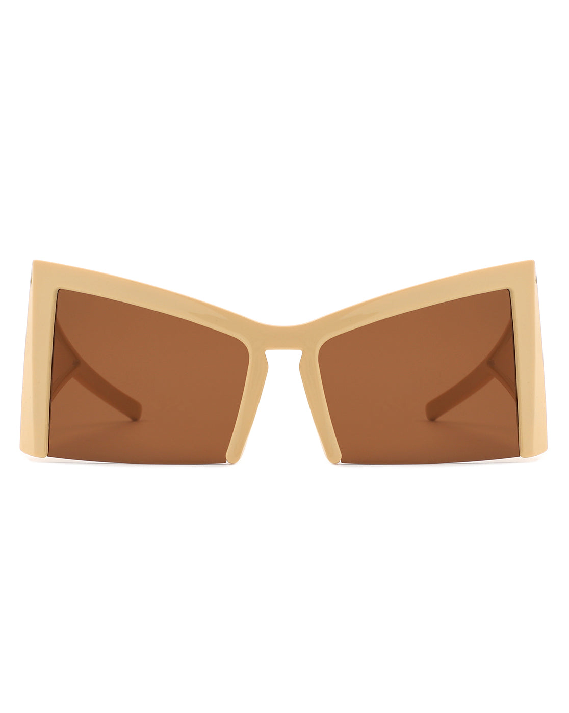 Elyndor oversized geometric square semi-rimless cat eye sunglasses with stylish design and protective lenses.