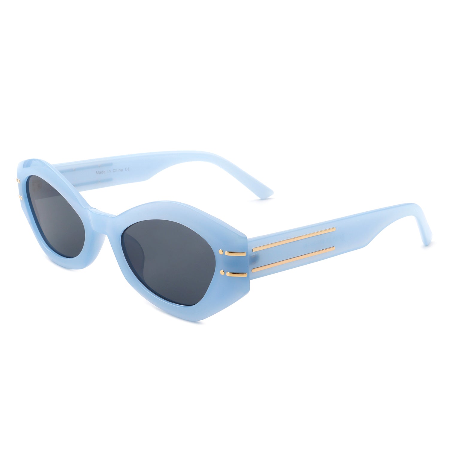 Elysiant Geometric Oval Slim Fashion Round Cat Eye Sunglasses with stylish design and UV protection.