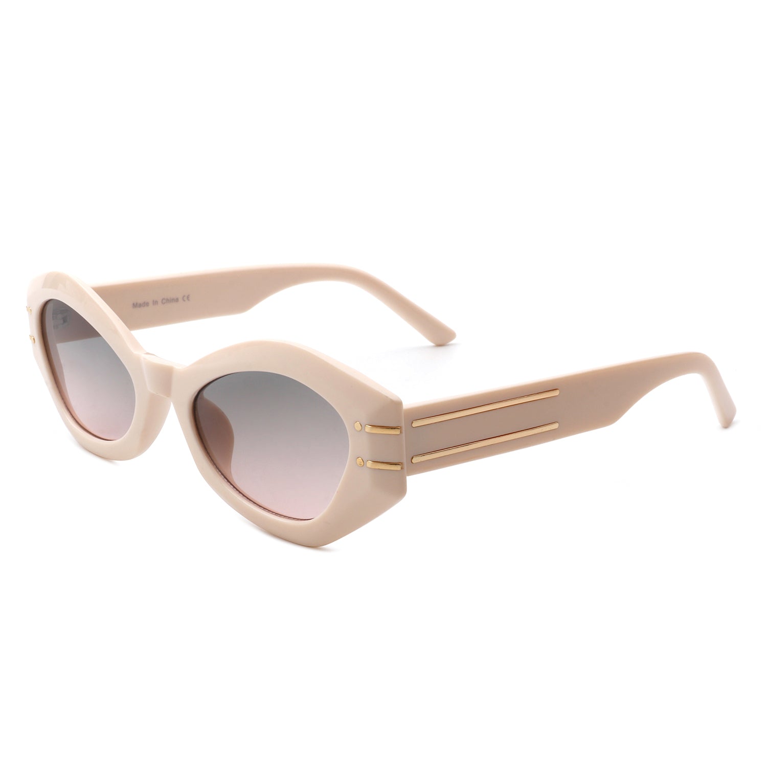 Elysiant Geometric Oval Slim Fashion Round Cat Eye Sunglasses with stylish design and UV protection.