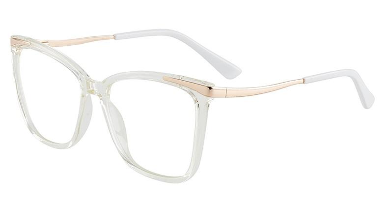 EP Glasses featuring a square frame made of TR90 material with metal foot wire, designed for unisex wear and anti-blue light protection.