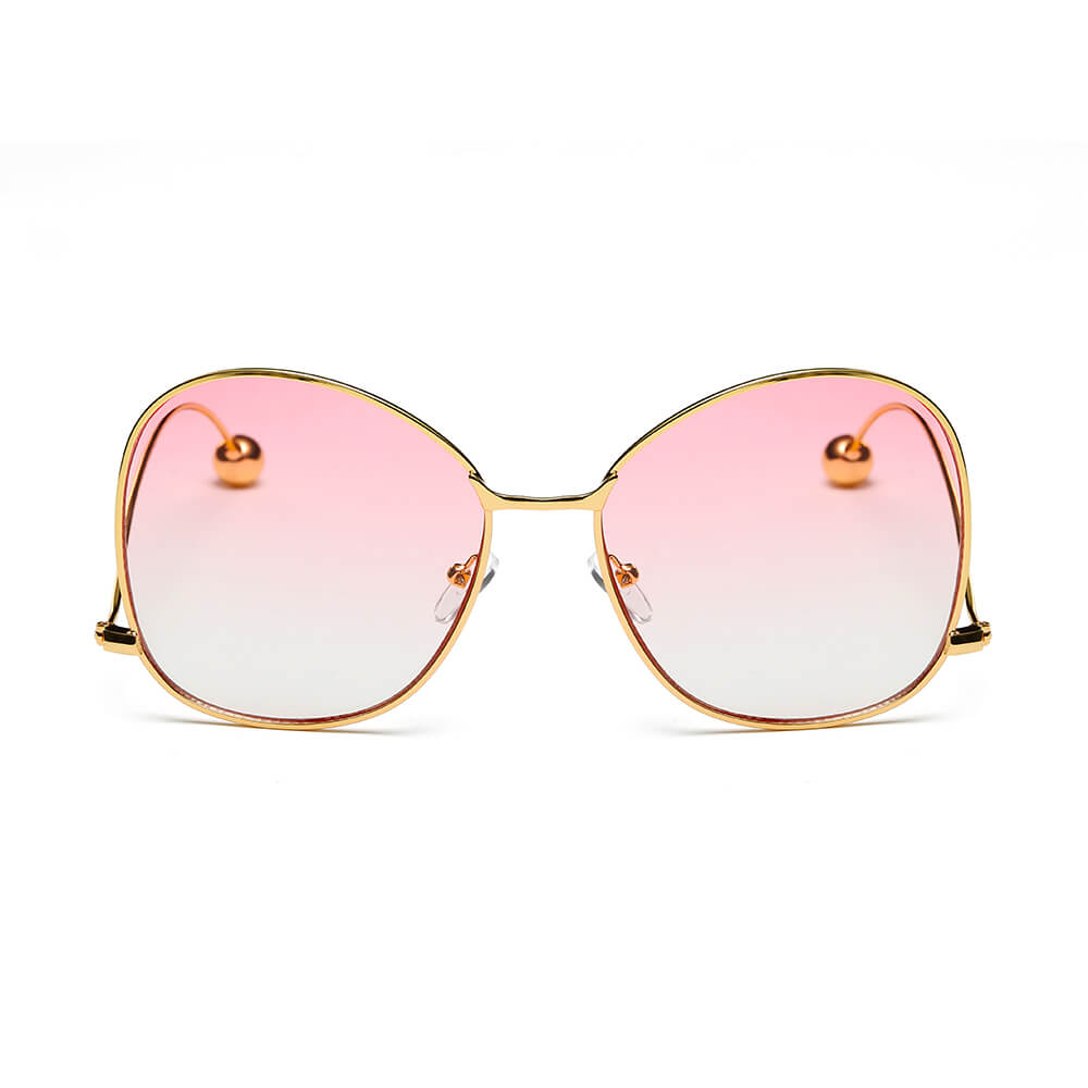 Eugene Women's Trendy Oversized Pantone Lens Sunglasses with gradient lenses and stylish metal frame.