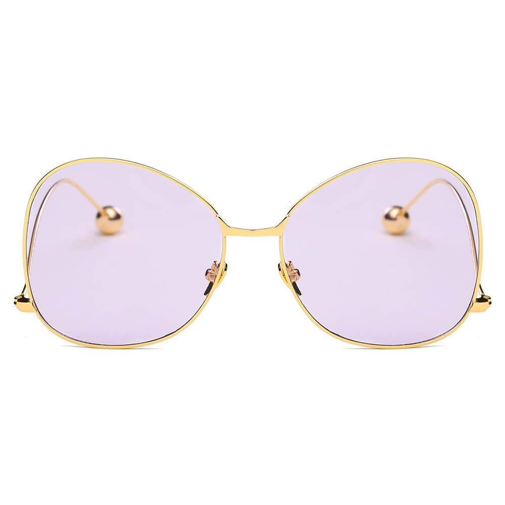 Eugene Women's Trendy Oversized Pantone Lens Sunglasses with gradient lenses and stylish metal frame.