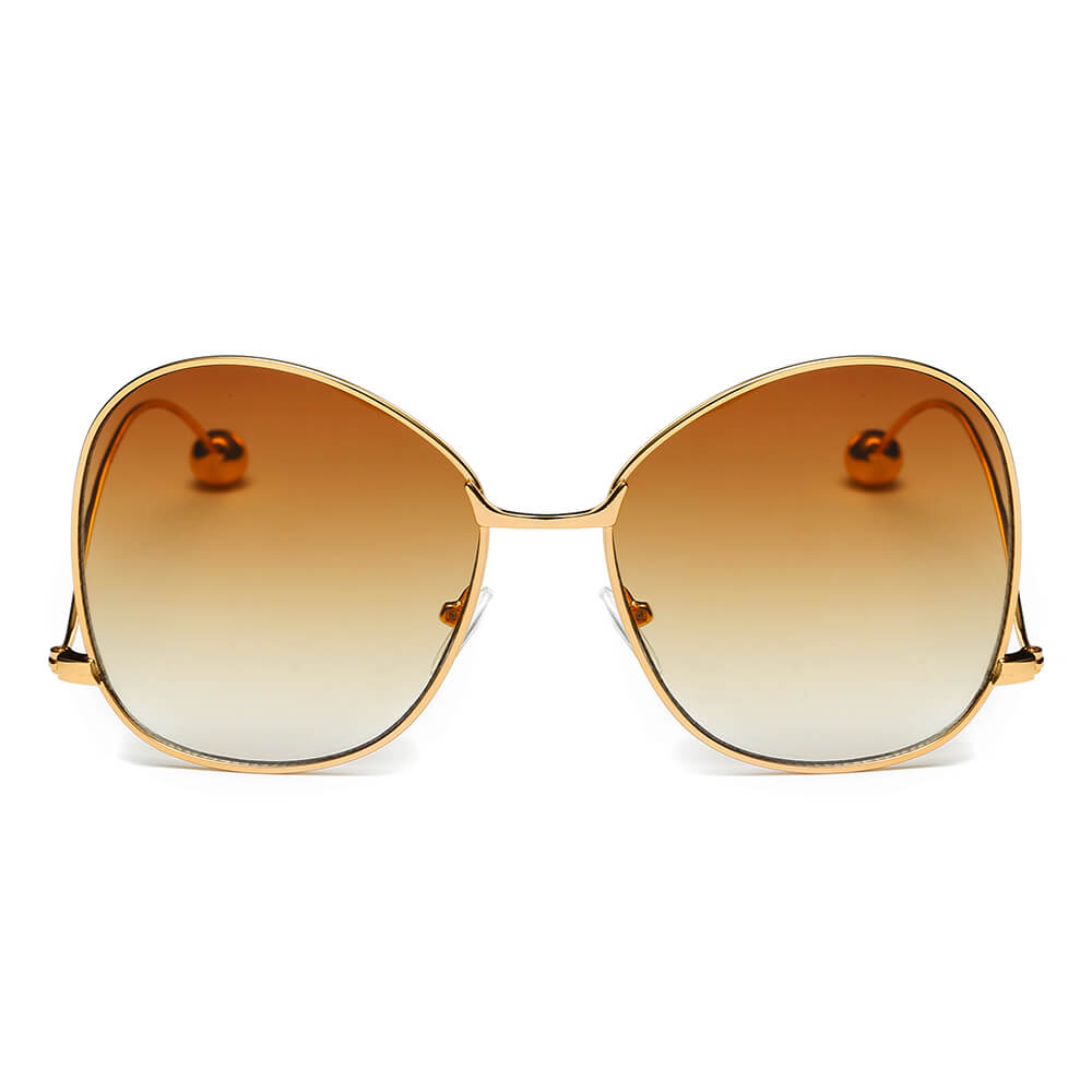 Eugene Women's Trendy Oversized Pantone Lens Sunglasses with gradient lenses and stylish metal frame.