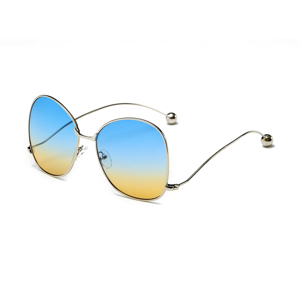 Eugene Women's Trendy Oversized Pantone Lens Sunglasses with gradient lenses and stylish metal frame.