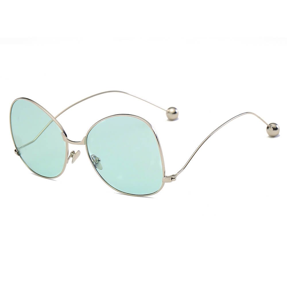 Eugene Women's Trendy Oversized Pantone Lens Sunglasses with gradient lenses and stylish metal frame.