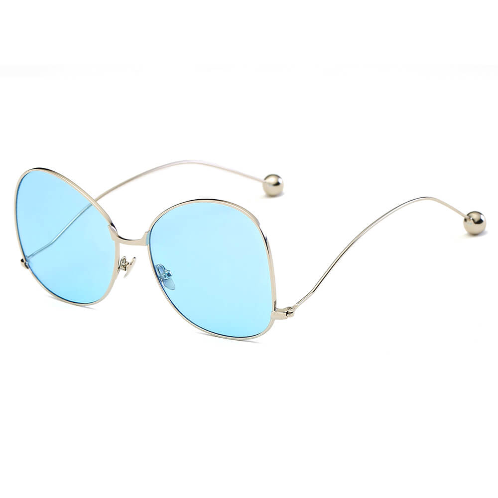 Eugene Women's Trendy Oversized Pantone Lens Sunglasses with gradient lenses and stylish metal frame.