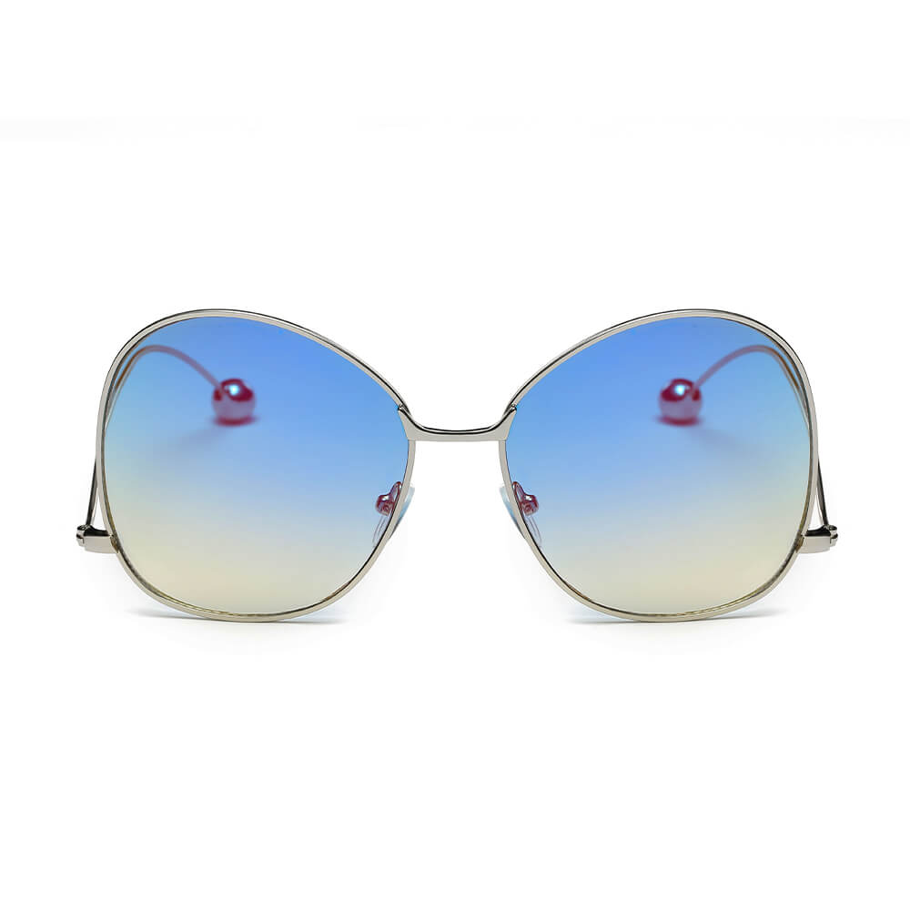 Eugene Women's Trendy Oversized Pantone Lens Sunglasses with gradient lenses and stylish metal frame.