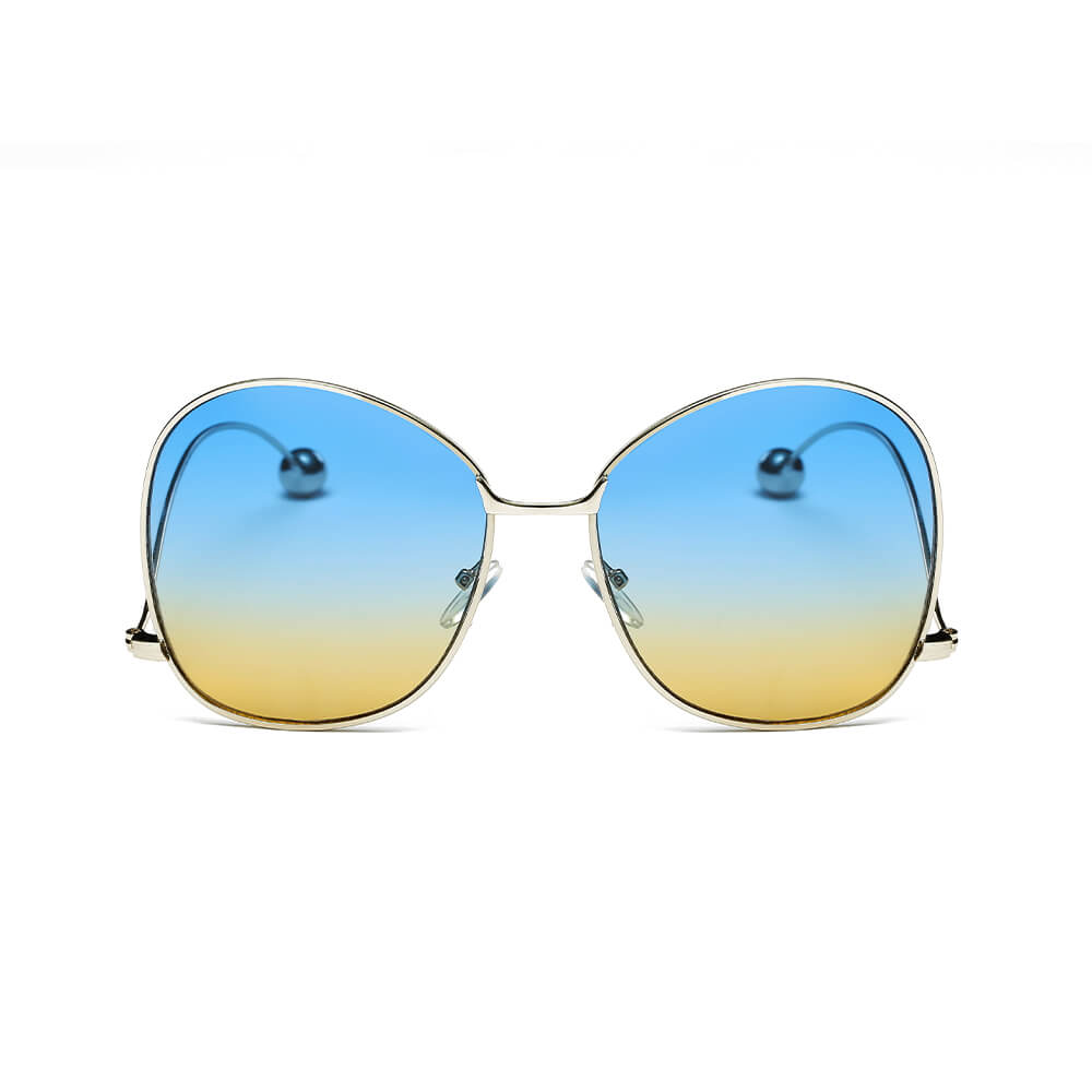 Eugene Women's Trendy Oversized Pantone Lens Sunglasses with gradient lenses and stylish metal frame.