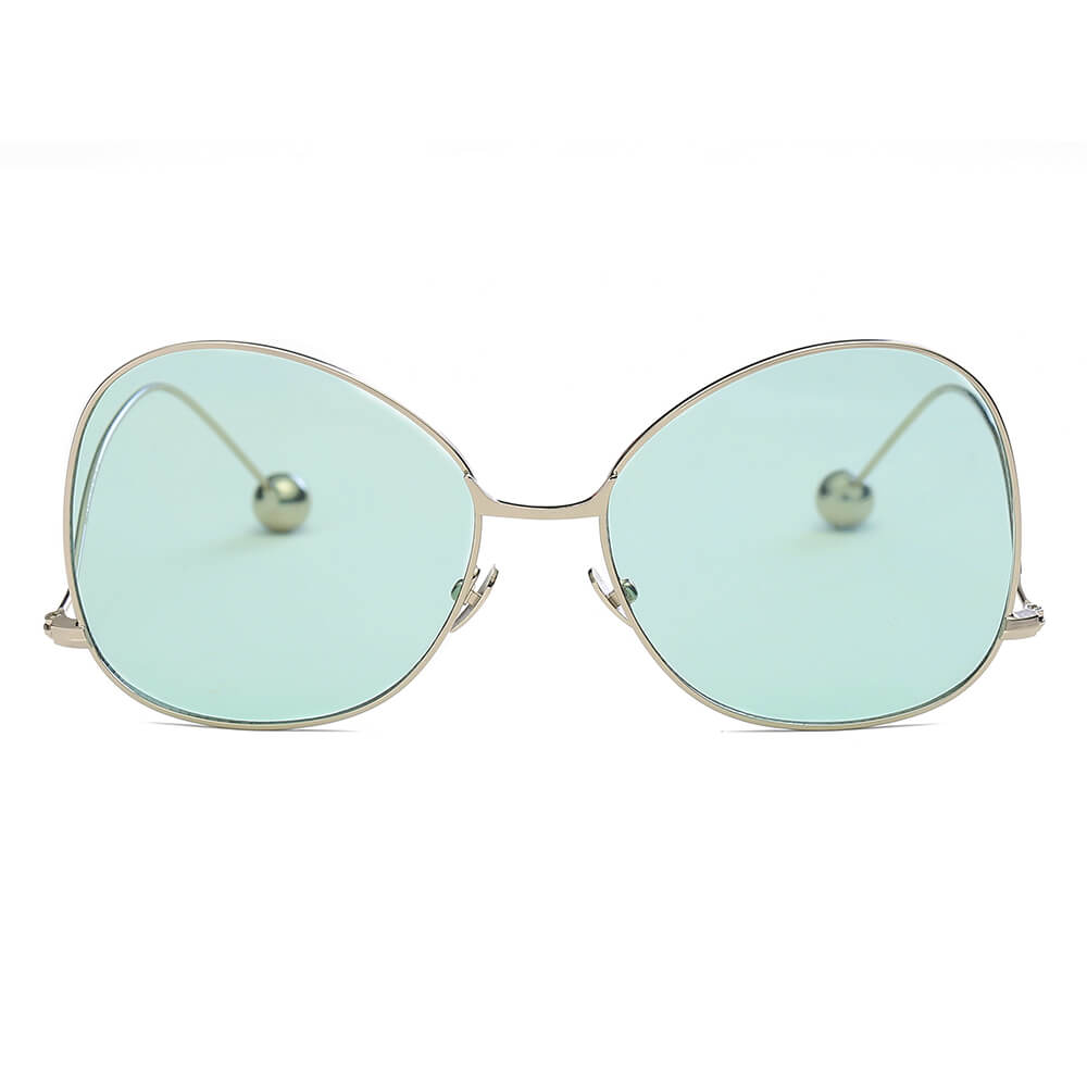 Eugene Women's Trendy Oversized Pantone Lens Sunglasses with gradient lenses and stylish metal frame.