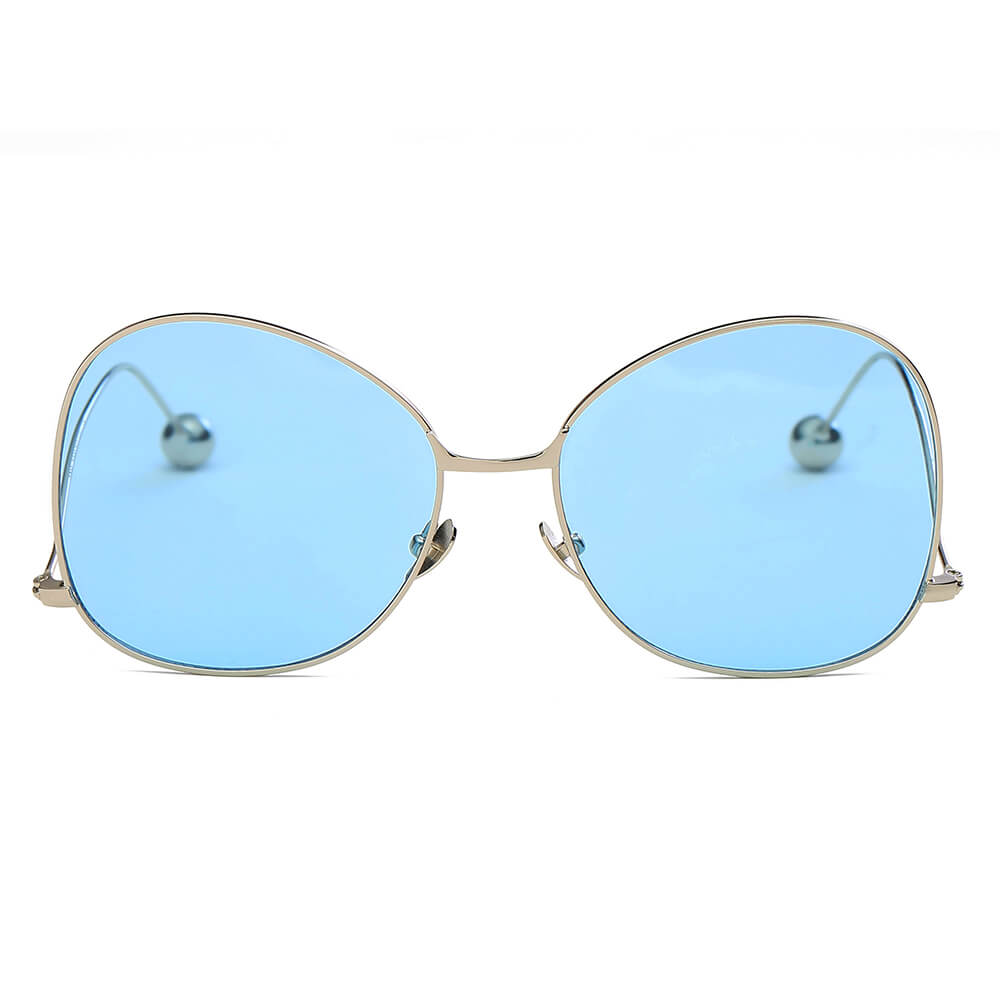 Eugene Women's Trendy Oversized Pantone Lens Sunglasses with gradient lenses and stylish metal frame.