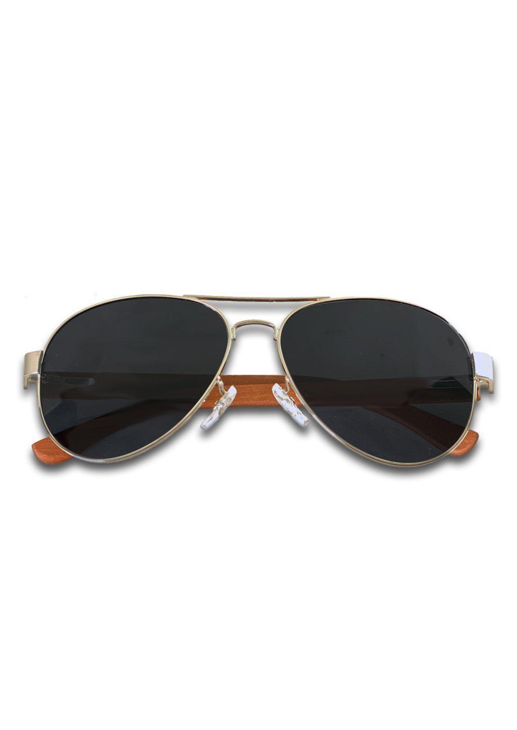 Eyewood Aviators - Falcon, stylish wooden sunglasses with polarized lenses and stainless steel hinges, showcasing unique rosewood design.