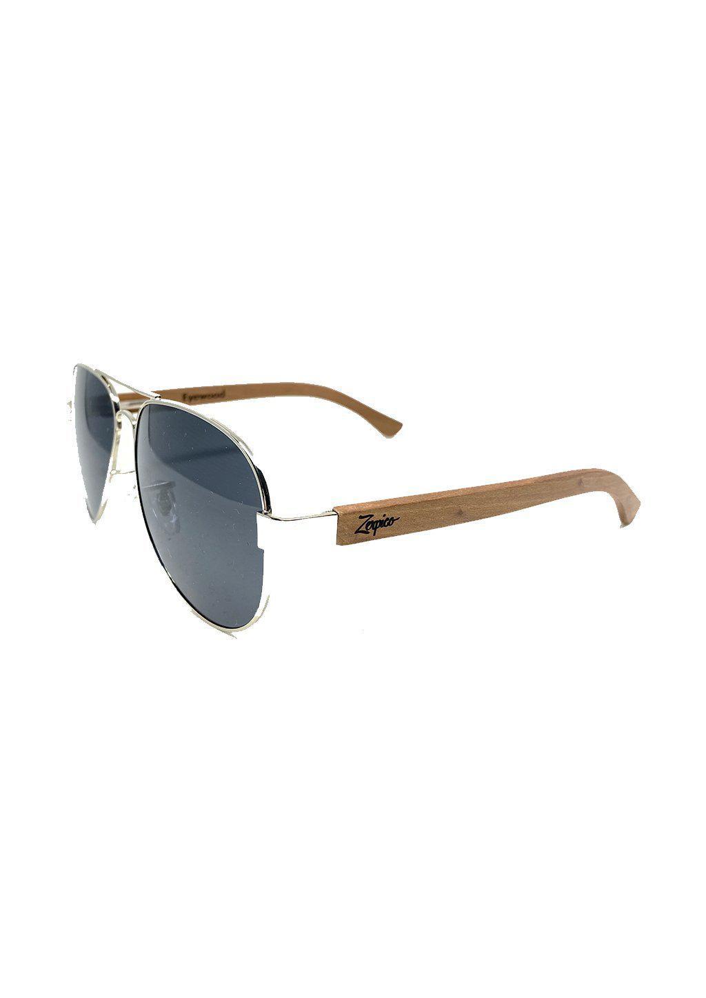 Eyewood Aviators - Falcon, stylish wooden sunglasses with polarized lenses and stainless steel hinges, showcasing unique rosewood design.