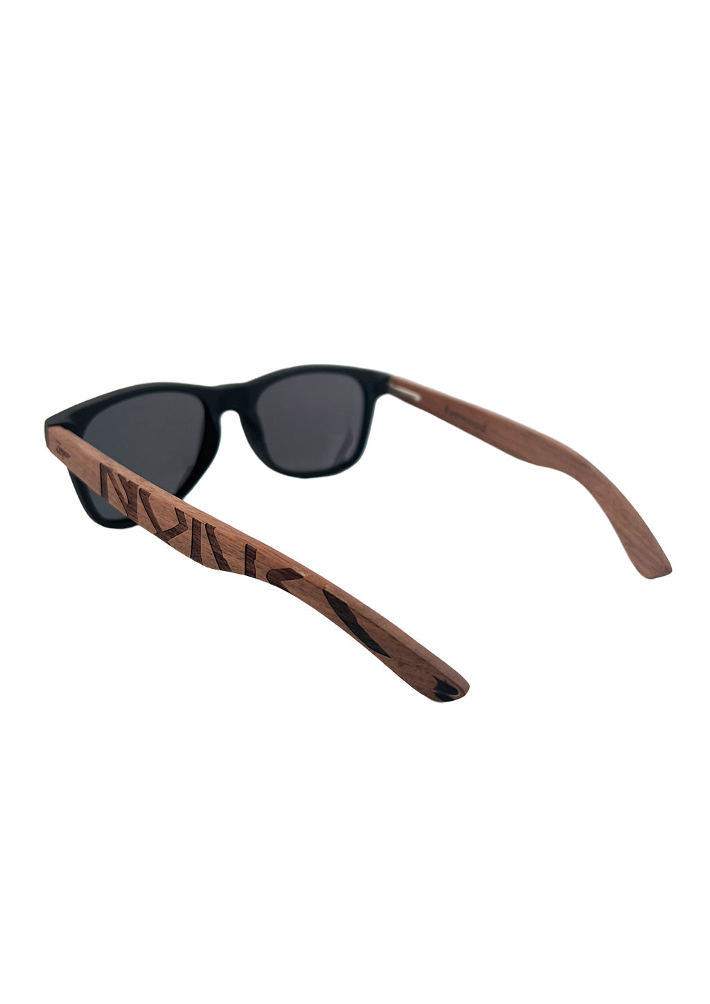 Eyewood engraved wooden sunglasses featuring Viking runes design, made from rosewood and plastic, showcasing a stylish and eco-friendly accessory.