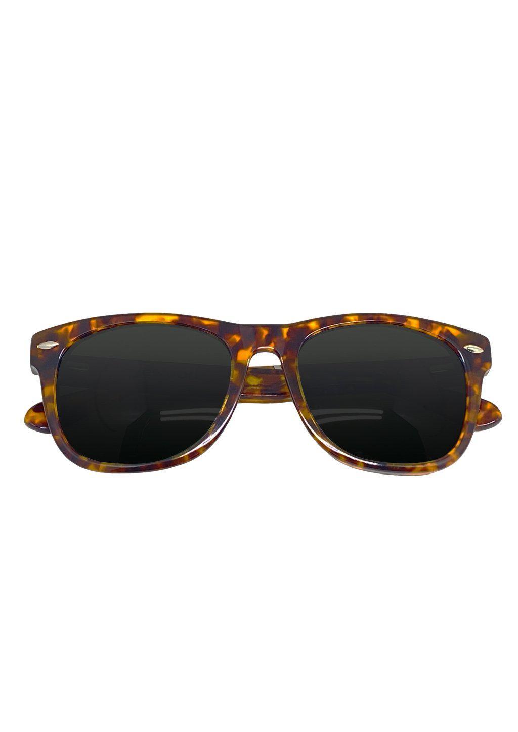 Eyewood Fusion Lynx wooden sunglasses in a round wooden case, showcasing unique design and eco-friendly materials.