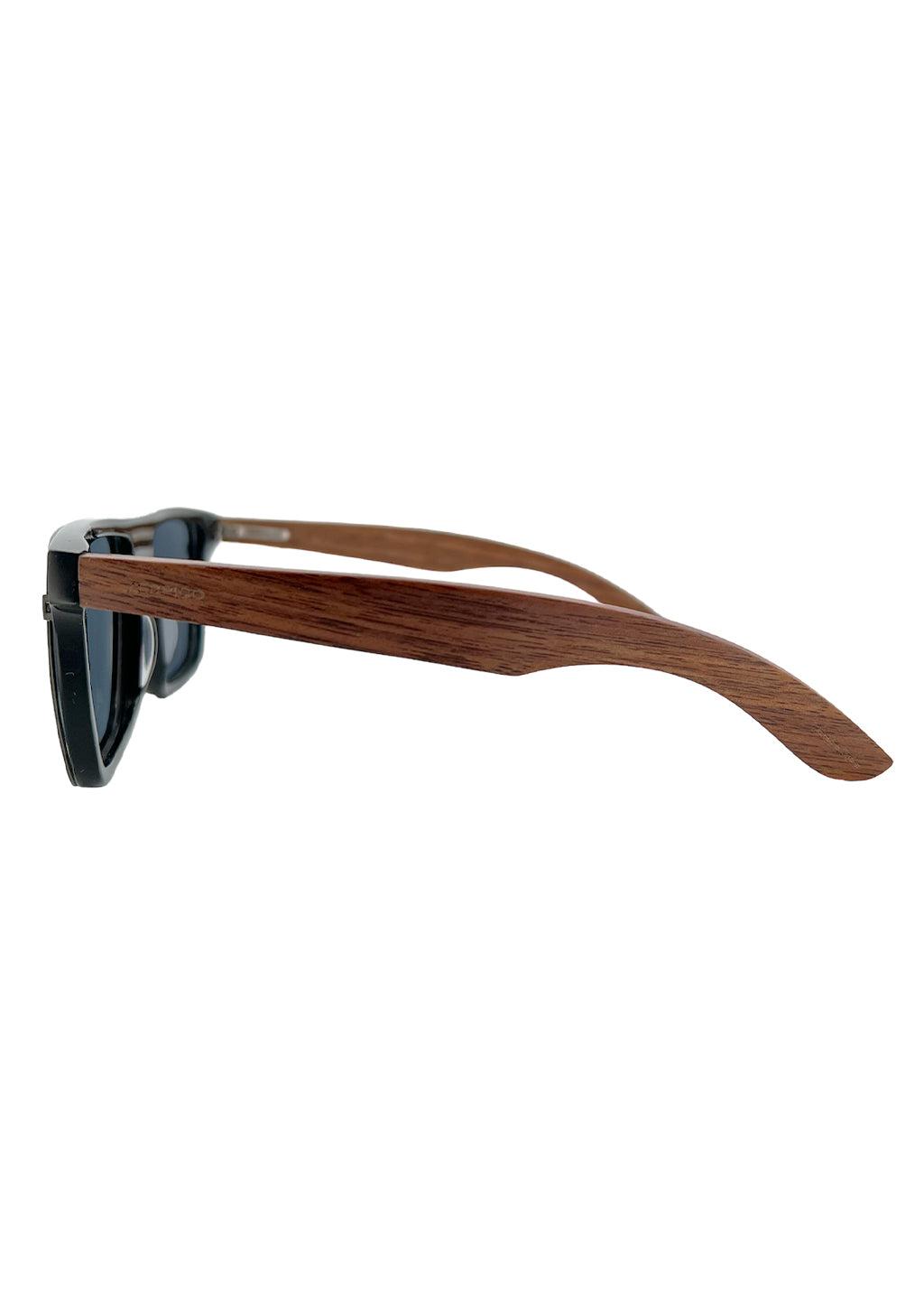 Eyewood Reinvented Wayfarer sunglasses featuring a unique blend of walnut wood and high-quality acetate, showcasing their stylish design.