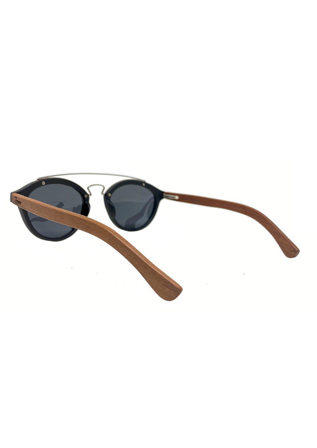 Eyewood Round - Lyric handmade wooden sunglasses featuring polarized grey lenses and unique rosewood design.