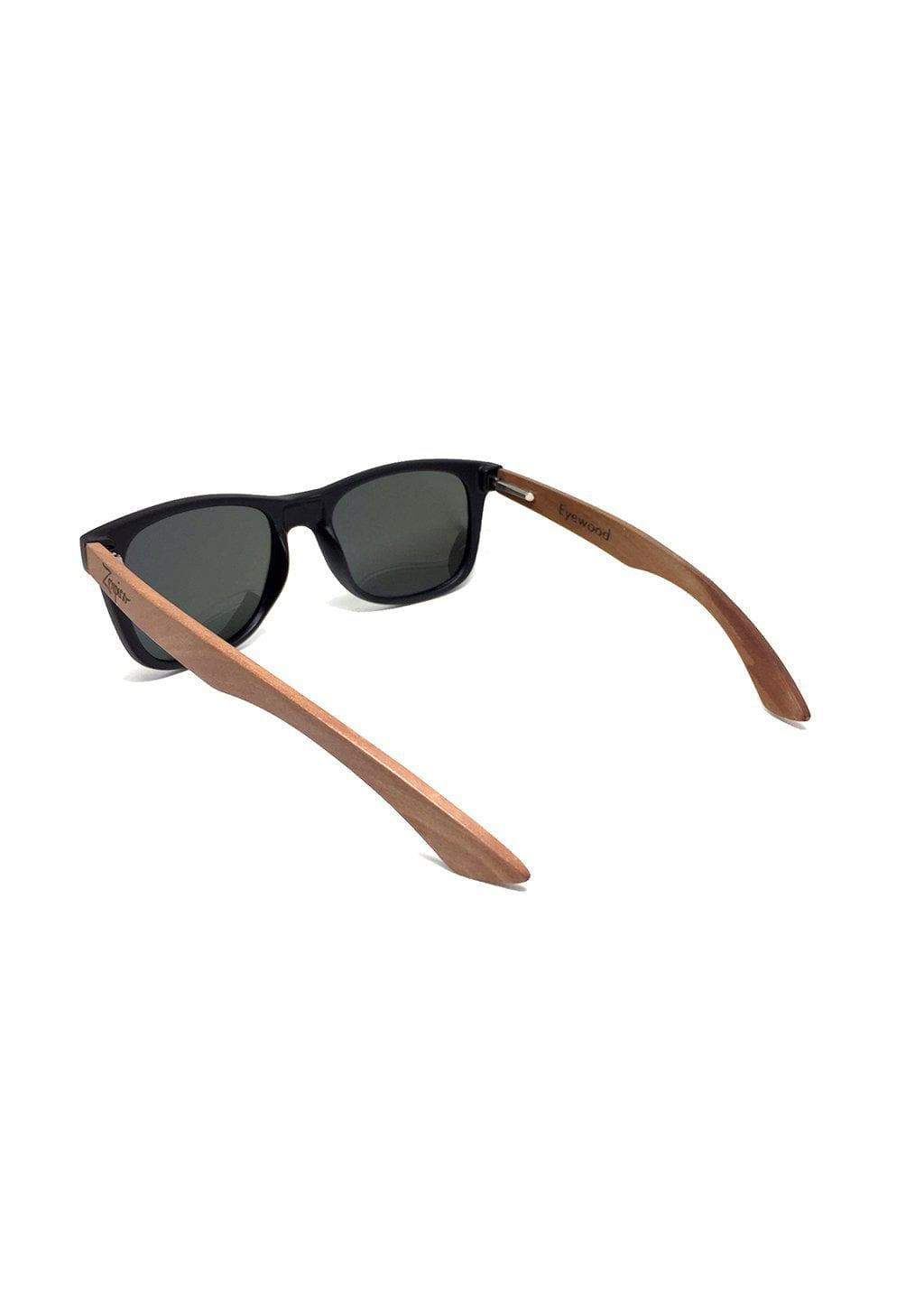 Eyewood Wayfarer - Onyx handmade wooden sunglasses with polarized lenses and stainless steel hinges.