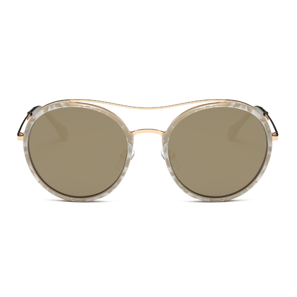 Fabian Unisex Polarized Round Fashion Sunglasses with a stylish round frame, featuring a combination of plastic and metal materials.