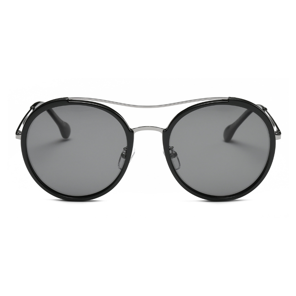 Fabian Unisex Polarized Round Fashion Sunglasses with a stylish round frame, featuring a combination of plastic and metal materials.