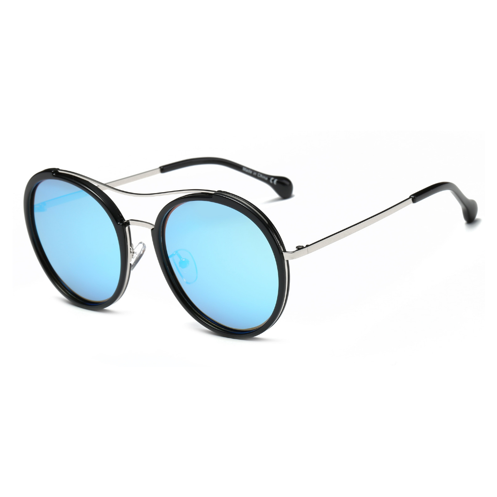 Fabian Unisex Polarized Round Fashion Sunglasses with a stylish round frame, featuring a combination of plastic and metal materials.