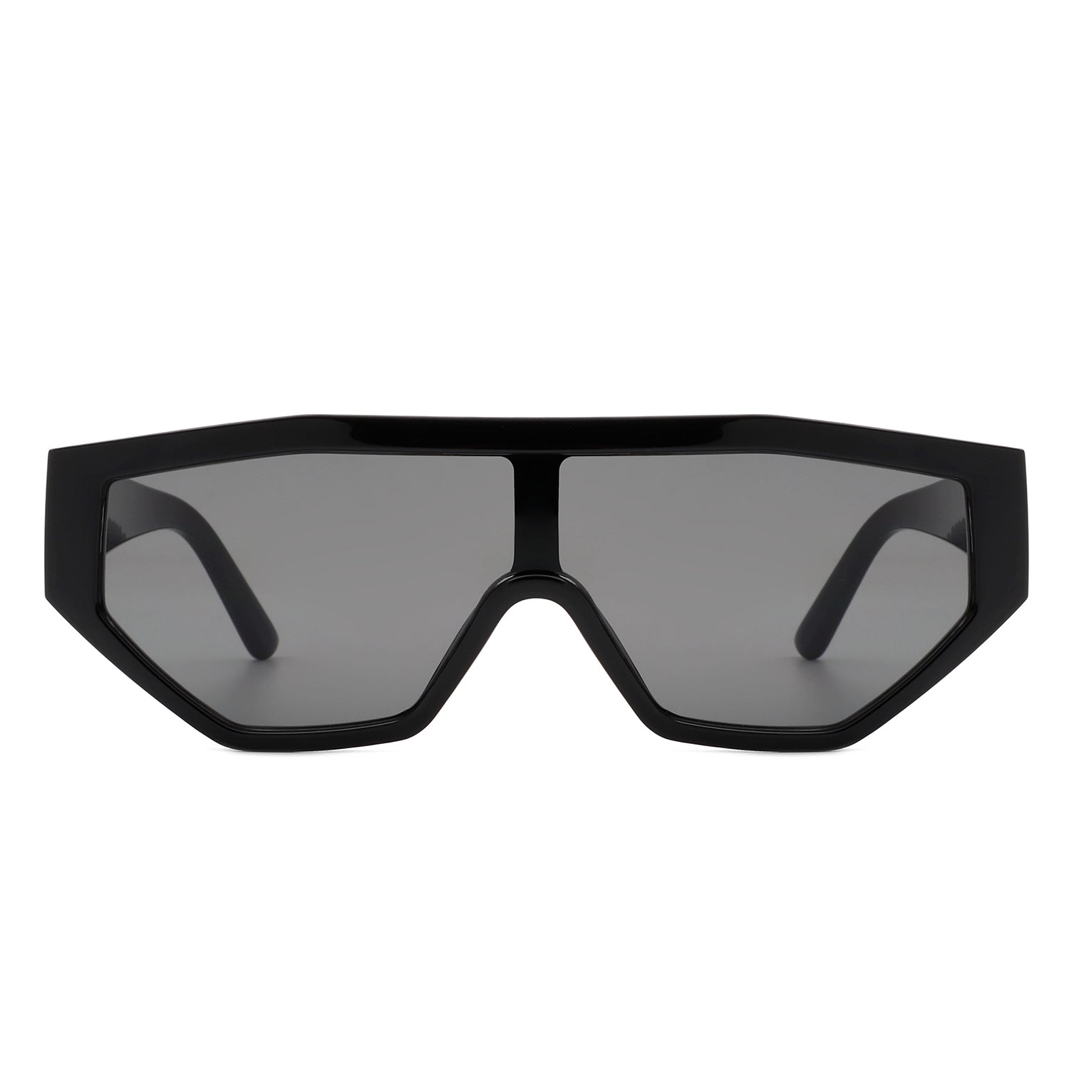 Firelily Geometric Square Futuristic Fashion Sunglasses with a sleek plastic frame and PC lenses, showcasing a modern design.