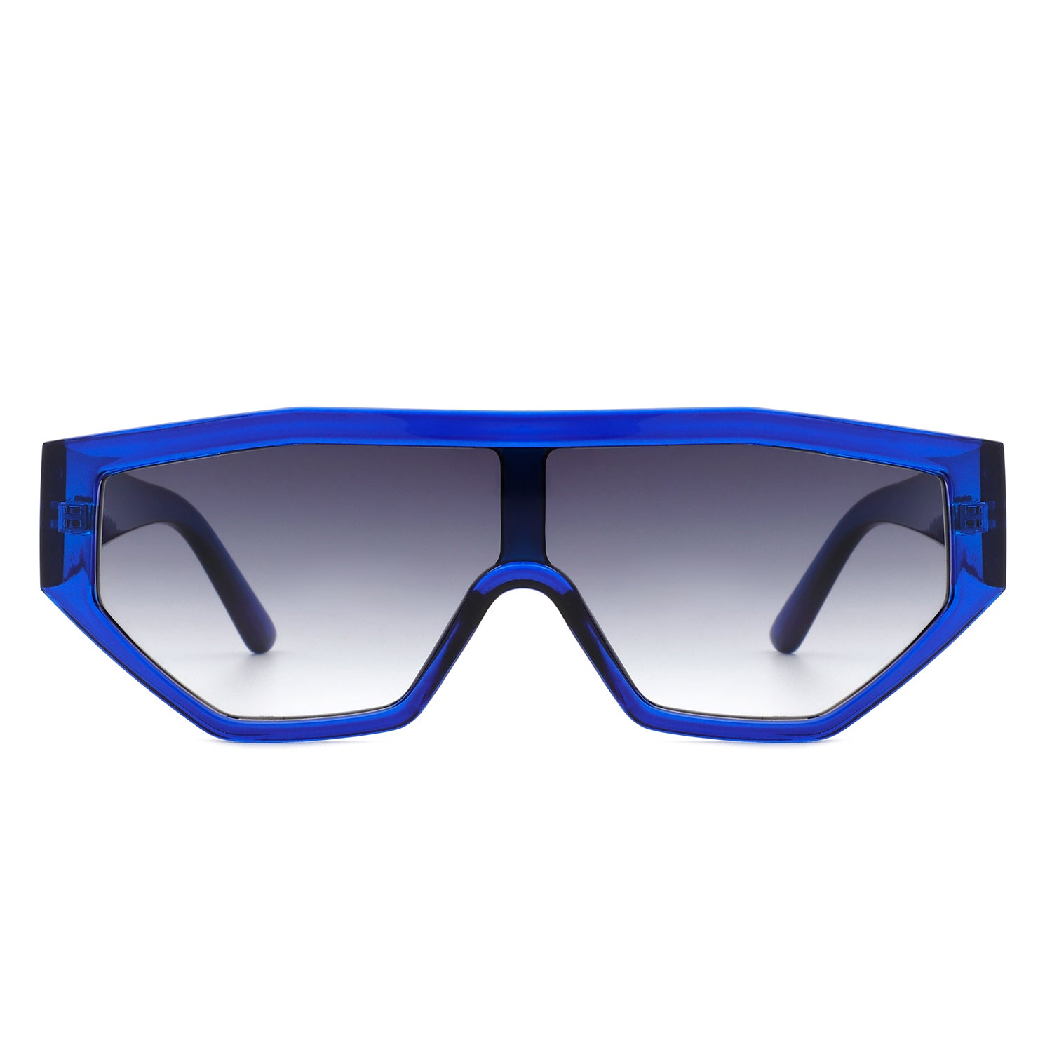 Firelily Geometric Square Futuristic Fashion Sunglasses with a sleek plastic frame and PC lenses, showcasing a modern design.