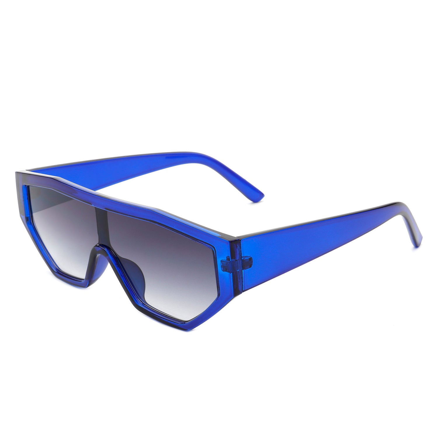 Firelily Geometric Square Futuristic Fashion Sunglasses with a sleek plastic frame and PC lenses, showcasing a modern design.