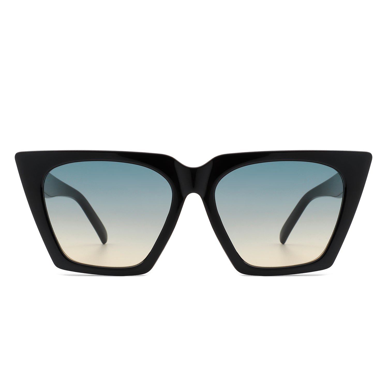 Flarebit Women Cat Eye Retro Oversize Fashion Square Sunglasses in stylish black frame with large lenses.