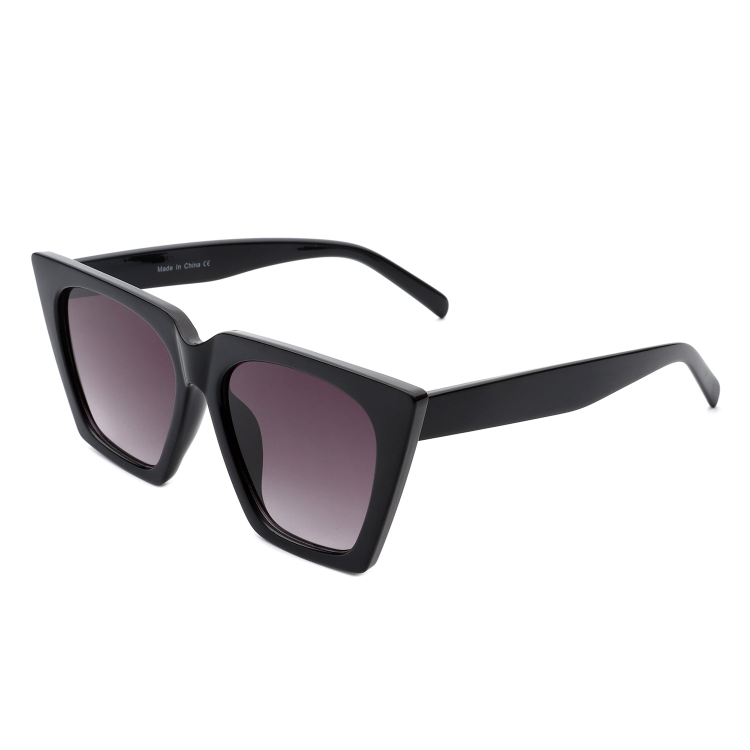 Flarebit Women Cat Eye Retro Oversize Fashion Square Sunglasses in stylish black frame with large lenses.